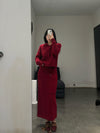 SWAYING 25 Early Spring Wool Pocket Cardigan/Skirt SW-SW25PS1T17-HONG Red Top SW25PS1T17 SW25PS3B09